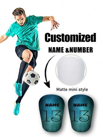 SRH 1 Pair Customizable Number & Name Matte Mini Shin Guards, Various Gradient Background Colors, Customizable Font & Color, Personalized Shin Guards, Strong Matte Finish, High-Quality PE Material Smooth Surface, Soft EVA Cushion Pad, Comfortable Fit, Leg Protector, Ideal For Youth Soccer Enthusiasts, Soccer Training Gear, Soccer Accessories, Great Personalized Halloween, Christmas Gift For Partners, Family, Friends, Teens, Competition Memorabilia, Prizes