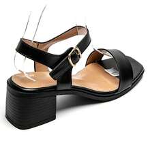 Women's Buckle Design Fashion Daily Wear High Heel Sandals - Black - View 4