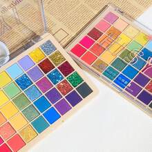 40色活力眼影盘，哑光和闪光效果，珊瑚彩虹色，色素丰富，打造惊艳眼妆，舞台妆，节日礼物， - 炫彩繽紛四十色 - 查看 9