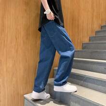 Men's Baggy Straight Wide Leg Jeans Streetwear Oversized Skate Style