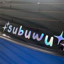 1 Pc Subuwu With Sparkly Stars Vinyl JDM Car Decal, Cute Subie Window Bumper Sticker For Subaru Series - one-size - View 7