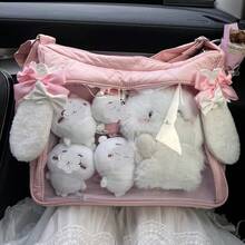 一对原创可爱手工兔耳朵DIY书包装饰挂件学校用品，返校 - 彩色 - 查看 3