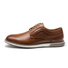 Men's Plain Toe Oxford Shoes Business Formal Derby Dress Sneakers Crossflex GentEdge - màu nâu - Xem 8