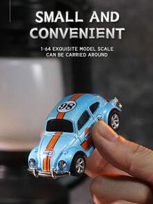 1pc Vintage Beetle Alloy Remote Control Car, Small RC Car With Adjustable Speed Gears, Smartphone Remote Control, LED Lights, 2.4GHz Retro RC Toy Car, 1:64 Mini Diecast Model, Portable, Suitable For Kids 6+ Years Old, Ideal Gift Toy