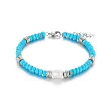 1pc Fashion Minimalist Versatile Stainless Steel & Natural Stone Bracelet, Multi-Color Options Suitable For Women Daily Wear