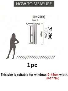 1pc Minimalist Style Pure White Sheer Curtain - Grey - View 30