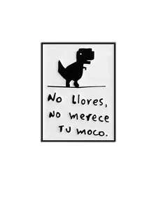 1 pieza "No Llovers No Merece Tu Moco" Insignia de esmalte, broche de dinosaurio de dibujos animados, insignia para mochila, regalo de joyería divertida para amigos - Blanco y Negro - Ver 10