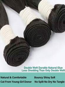 15A Human Hair Straight Bundles 10-32Inch Hair Extension Natural Black Color Human Hair Bundles For Women Bundles Natural Black Straight Human Hair Extensions - Natural Black - Xem 5