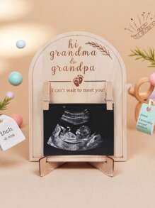 1 set Marco de fotos de madera para ultrasonido para el anuncio de embarazo o decoración del nacimiento del bebé, decoraciones familiares para baby shower, regalo de baby shower, regalo de Pascua, cosas para niñas/niños