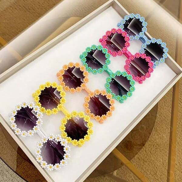 1 par de gafas personalizadas con formas de corazón y redondas, gafas decorativas de moda para mostrar, fiestas y regalos (los colores se enviarán al azar)