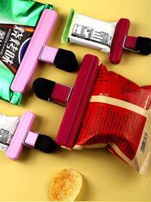 4 piezas (2 grandes + 2 pequeñas) Clips para sellar alimentos, clips selladores de bolsas de cocina con forma de T para patatas fritas, aperitivos, ingredientes, pinzas herméticas para bolsas de plástico, a prueba de fugas, a prueba de humedad