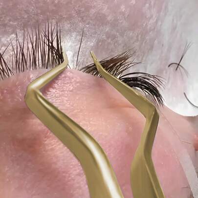 HMQ beauty 2 pezzi di pinzette professionali per extension ciglie, antiscivolo e antistatiche, adatte per principianti, uno strumento di bellezza essenziale per arricciare e applicare extension ciglie