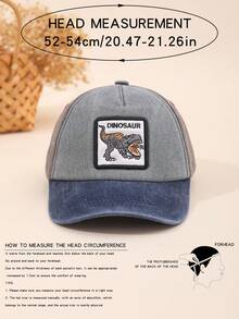 1 gorra de béisbol bordada con dinosaurio para niños de 2 a 8 años, adecuada para actividades al aire libre, ciclismo, deportes, etc. - Gris - Ver 5