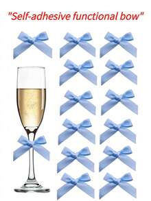 20 件粉色缎带蝴蝶结礼品包装，香槟酒瓶，蛋糕，糖果袋，DIY 手工艺品，礼物，婚礼，婴儿送礼会，婚礼送礼会，圣诞节，生日，户外派对，露营，万圣节圣诞礼物 - 彩色 - 查看 20