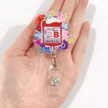 4 pièces/1 pièce Porte-carte d'identité de badge d'infirmière/médecin extensible, transparent, facile à enclencher, en acrylique plat 2D. Étui pour carte d'étudiant, porte-clés unisexe, accessoire de sac voiture