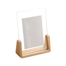 Walnut/Beech Creative Photo Frame Acrylic U Shape Transparent Frame Desktop Wood Wedding Pictures Frame Office Decor