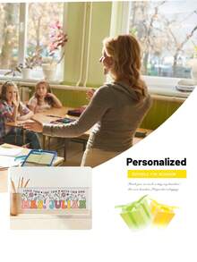 1pc Customized Teacher Desk Name Plate, Teacher Gifts, Teacher Sign, Teacher Appreciation Gifts, Teacher Name Sign, Back To School, Teacher Sign For Desk,Graphic Print,Christmas Gift Supplies - Multicolor - View 8