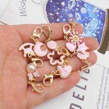 10Pcs Cute Enamel Charms Set - Multicolor Pendants With Lobster Clasp,Bag & Shoe Charm,Jewelry Supplies For DIY Bracelet Keychain