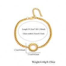 1pc New Fashion Golden/Silvery Hollow Sun Stainless Steel Chain Bracelets For Men - Sun - View 3