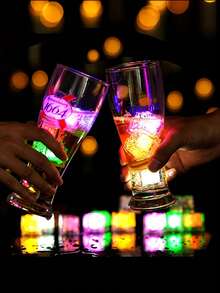 6/12/24pcs Waterproof Glowing Ice Cubes, Touch Sensor Light, Multicolor Slow Flashing Glow Ice Cubes For Beverage, Suitable For Wedding, Club, Bar, Drink, KTV, Night Light, Pool, Party Decoration - Colorful Light - View 3