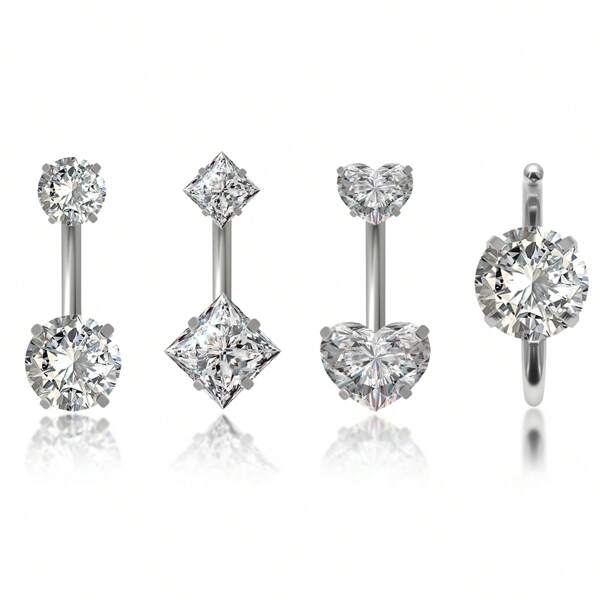 With Stainless Steel As The Backbone, It Is Decorated With The Light Of Artificial Zirconia, Interpreting An Elegant Style Through Geometric Aesthetics. Daily Outfits Are Carefree And Casual, Party Moments Are Dazzling, And The Festive Atmosphere Is Gentle And Charming. Four Styles To Switch Between At Will, Allowing Fashion Inspiration To Shine Brightly In Your Life ~