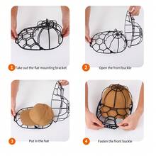 Faltbarer Hut Reinigungsständer - Schützender Baseball Kappe Wäscher mit blauem Gittermuster Design, langanhaltend Kunststoff, freistehend für einfache Lagerung und Reinigung, Hut Wasch-Zubehör | Gittermuster Design | stabiler Reinigungsständer