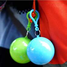 3-9pcs/Set Portable Sphere Waterproof Raincoat, Ultra-Thin Disposable Use Rainponcho Keychain