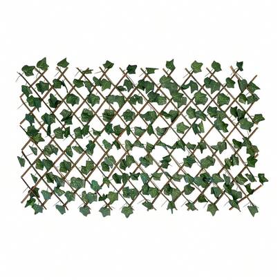 Celosía Extensible de Madera Natural con Hojas Elegante, Resistente y Versátil 180x81 cm. Valla Decorativa de Ocultación para Balcón, Patio Jardín y Terraza.