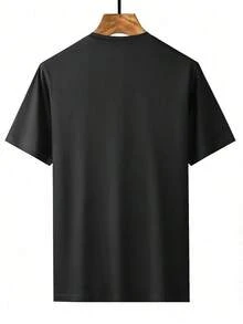 Men's Geometric Sunset Beach T-Shirt - Black - View 2