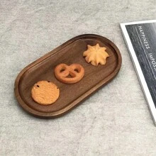 1 pieza Bandeja de madera, plato para comida, bandeja de servicio multiusos, apta para uso en el hogar, restaurante y fiestas, bandeja para desayuno, bandeja para pasteles, bandeja para pan, bandeja de cocina, bandeja para juegos de té, cocina