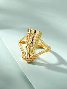 1 件复古埃及女王女神戒指，女士情侣镀金戒指，个性珠宝，日常佩戴，周年纪念日生日礼物