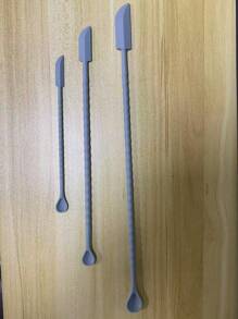 1-3pcs Mini Dual-Headed Silicone Spatula, Reusable Makeup Cosmetic Spatula, Jar Scraper, Beauty Tool, Cosmetic Accessories