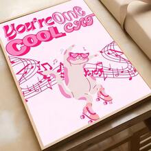 1张/3张墙面艺术海报，可选带框/不带框，现代风格，粉色和奶油色美学幸运卡海报，防水自粘纸贴纸，适用于咖啡馆、酒吧、房间墙面装饰 - 彩色 - 查看 13