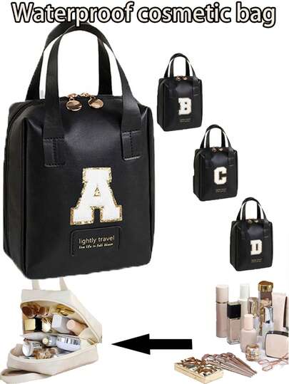 حقيبة مكياج مقاومة للماء بشكل صدفة، حقيبة مستحضرات تجميل محمولة للسفر للأحمر الشفاه وظلال العيون والمنتجات العناية بالبشرة وفرش المكياج، هدية مثالية لأعياد الميلاد وعيد الحب وعيد الأم