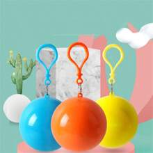 3-9pcs/Set Portable Sphere Waterproof Raincoat, Ultra-Thin Disposable Use Rainponcho Keychain
