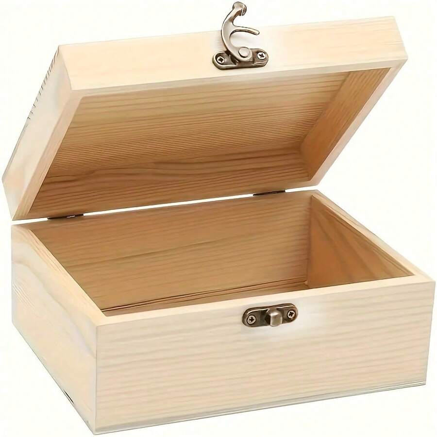 1 Stück Holzaufbewahrungsbox mit Deckel, Schmuckbox, Vintage Deko DIY, Heimdekoration für Küche, Badezimmer, Aufbewahrungsorganizer für Frauen, Reiseaccessoires, Rückkehr zur Schule, Schlafsaal-Aufbewahrung, Herbstdekoration