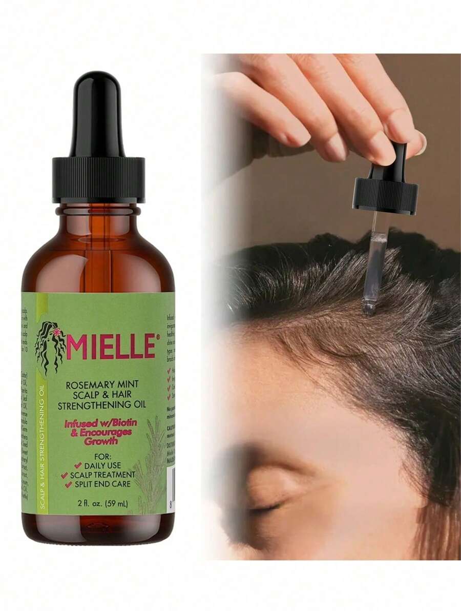 PAORPEVM 1/2PCS Rosemary Mint Hair Oil, Scalp And Hair Strengthening Oil Suitable For All Hair Types, Moisturizes Dry And Damaged Hair To Make Hair Smooth And Shiny, Two Styles Shipped Randomly