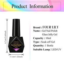 FOUR LILY 10ml Glass Jelly Gel Polish Long Lasting Colorful Spring Summer Ice Transparent Soak Off Varnish Nail Design Nails - Multicolor - View 6