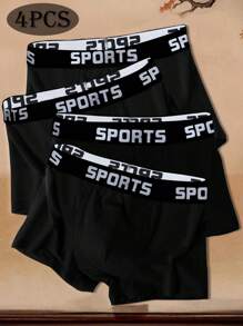 4 Pezzi Biancheria Intima Da Uomo Con Alta Elasticità E Traspirabilità, Boxer Basic Da Uomo, Slip Da Uomo Alla Moda Come Regalo, Taglie Forti