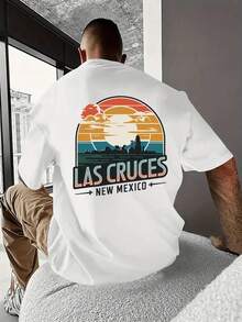 Camiseta estampada en blanco y negro puro 100% algodón - confección impecable. Manga corta con delicados estampados de ropa , perfecta para eventos culturales, reuniones de amigos, clubes de lectura y regalos con estilo, estampado con monograma, camiseta para hombre. - Blanco (parte posterior) - Ver 2