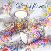 1 rotolo di nastro colorato con motivi floreali per animali domestici, creativo cartone animato fai-da-te per scrapbooking, decorazione per articoli di cartoleria e quaderni, per il ritorno a scuola
