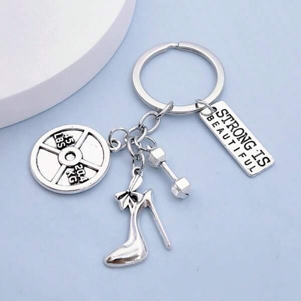 Fashion Women's Accessories, High Heels, Dumbbell Keychains, Gym Sports Keychains Car Accessories Bag Charm Backpack For School