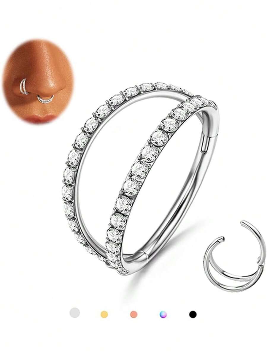Solid Titanium Nose Ring – Open D Hoop, 18 Gauge, Choose Your Diameter (5/16" 8mm Or Other)