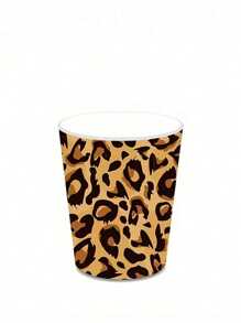 8pcs Leopard Print Plates And Napkins Party Supplies Brown Cheetah Print Birthday Decorations Tableware Plate Napkin For Wild Animal Leopard Theme Birthday Party Decorations,School Supplies