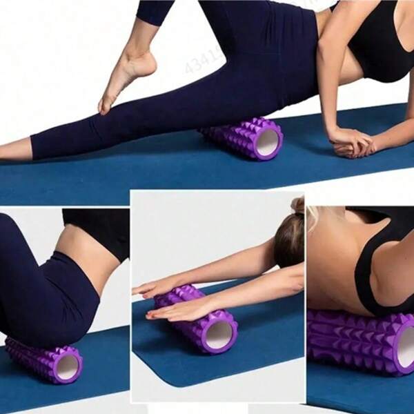 1 peça, rolo de espuma crescente EVA rolo de relaxamento muscular roda de massagem dente de lobo equipamento auxiliar de fitness pilar de ioga oco tamanho: 11,5 polegadas