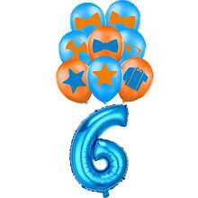 1 Set de Gafas con Tema de Maestro, Pajarita, Estrella, Decoración de Globos de Látex con Estampado de Números Azul & Dorado, Adecuado para Fiesta de Cumpleaños en Casa, Regalo para Hijo/Hija, Accesorio de Fondo Fotográfico - Multicolor - Ver 9