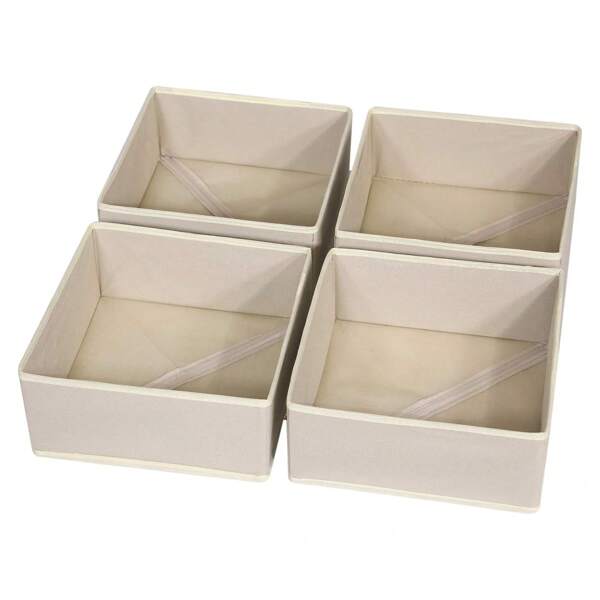 1/4 Packs Foldable Cloth Storage Box Closet Dresser Drawer Organizer Fabric Baskets Bins Containers Divider For Clothes Underwear Bras Socks Clothing