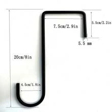 1/4/8pcs Heavy Duty Fence Hooks, Plant Hanging Hooks For Indoor/Outdoor, Garden Hanging Brackets, For Plants, Bird Feeders, Lanterns, Fences (Black+White)