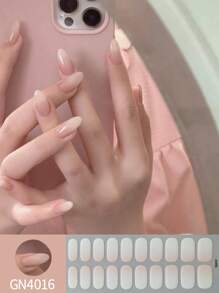 French Gradient Nail Stickers, Spring Nail Polish Stickers, Flower-Patterned Nail Stickers, Full-Cover Nail Stickers, Women's Nail Art, Sparkling Full-Cover Nail Art Stickers - Women's Self-Adhesive Nail Stickers