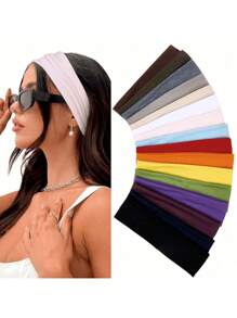1pc/3pcs Headbands, Solid Color Stretchy Moisture Wicking Sports Headbands For Women,Yoga Running Workout Hair Accessories, Great For Sports Enthusiasts. Men's Solid Color Moisture Wicking Headband, Ideal For Yoga, Running And Other Sports